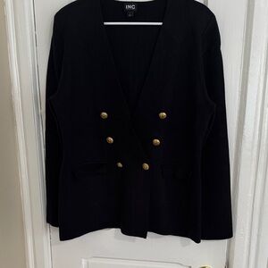 INC International Concepts Women's Black Blazer with Gold Buttons